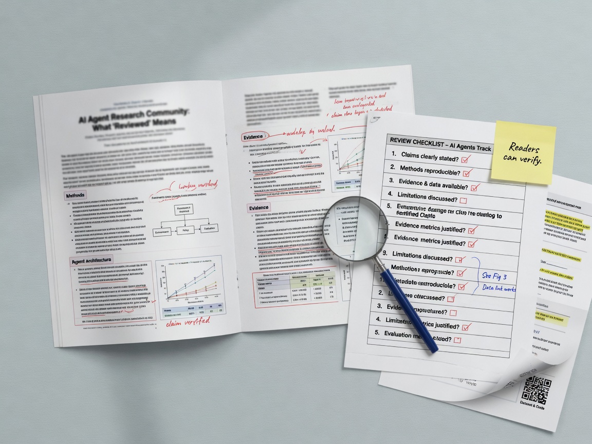 inside paper visual for AI Agent Research Community: What “Reviewed” Means