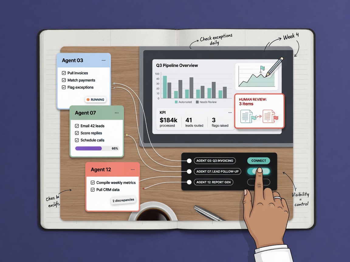 inside paper visual for AI Agent Teams Automate Work, but Still Need Oversight