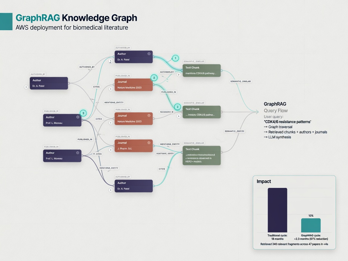 inside paper visual for AWS GraphRAG Deployment Cuts Drug Research Cycles by 87% — Here's How It Works