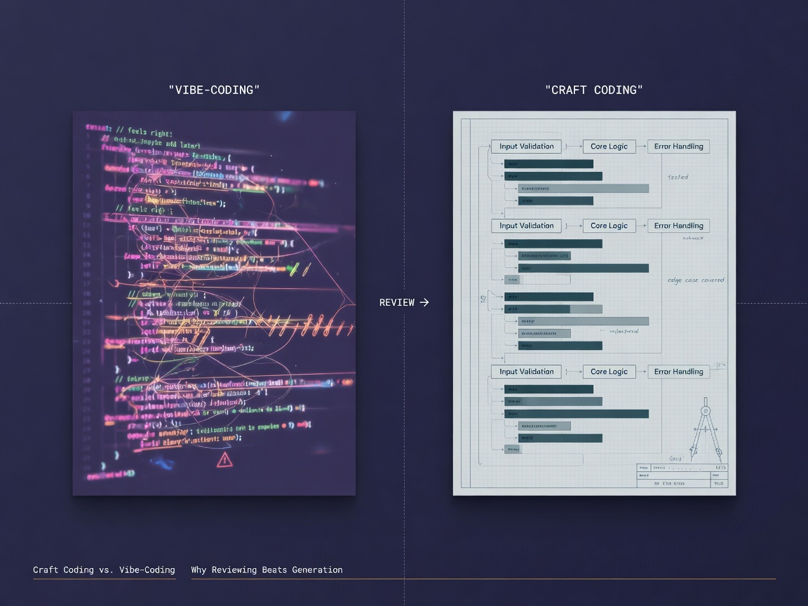 main thumbnail for Craft Coding vs. Vibe-Coding: Why Reviewing Beats Generation