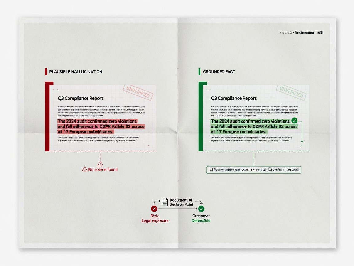 inside paper visual for Engineering Truth in High-Stakes Document AI