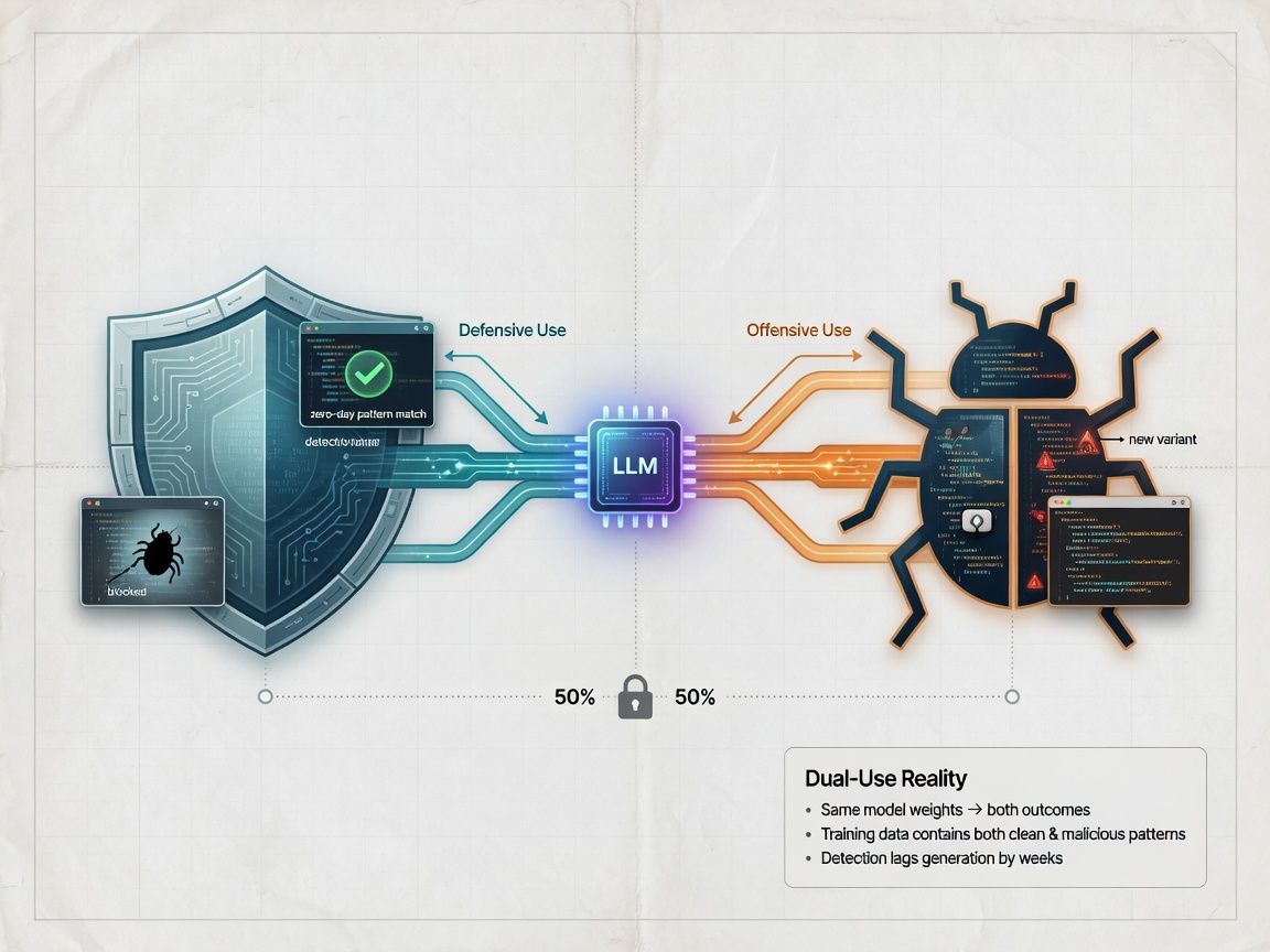 inside paper visual for LLMs in Cybersecurity: Reading Past the 50% Malware Claim