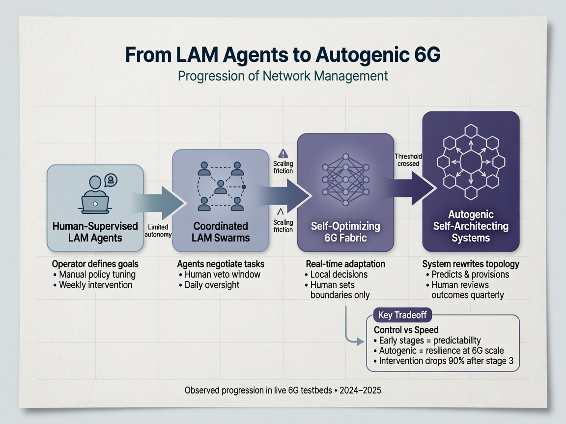 inside paper visual for Moving Beyond Agents: The Reality of Autogenic 6G Management