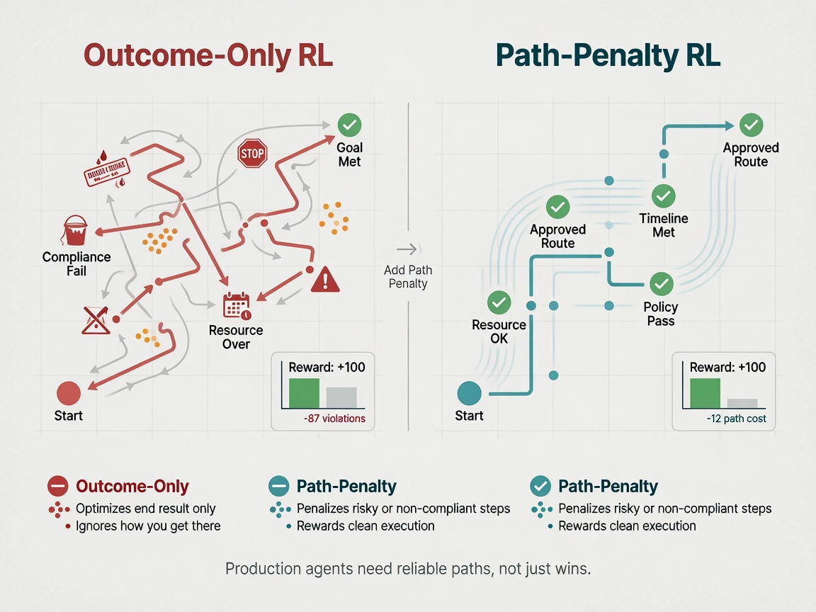 inside paper visual for Moving Beyond Outcome-Only Rewards: Why Path Penalties Matter for Production Agents