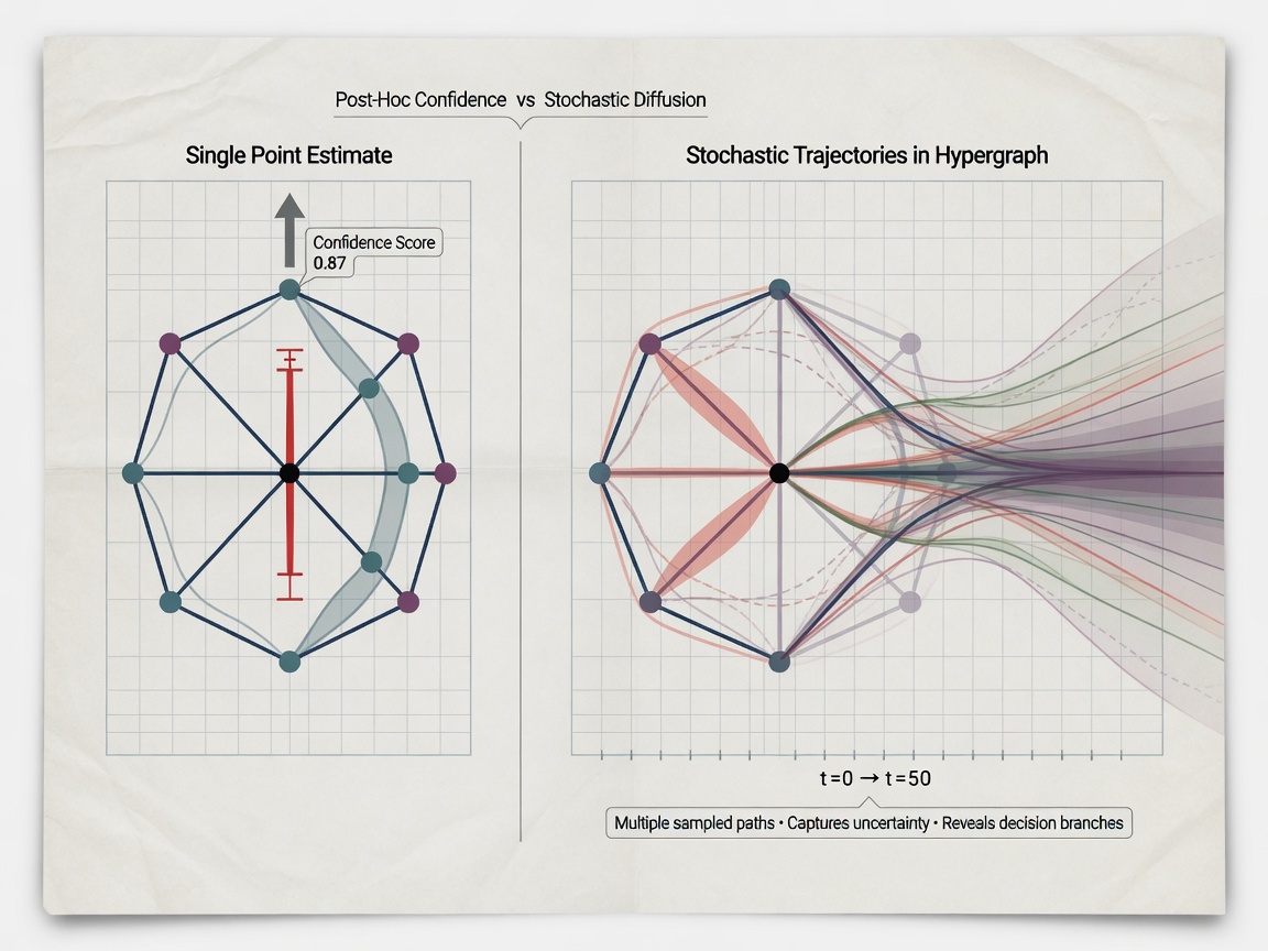 inside paper visual for Moving Beyond Post-Hoc Confidence: Stochastic Diffusion in Hypergraphs