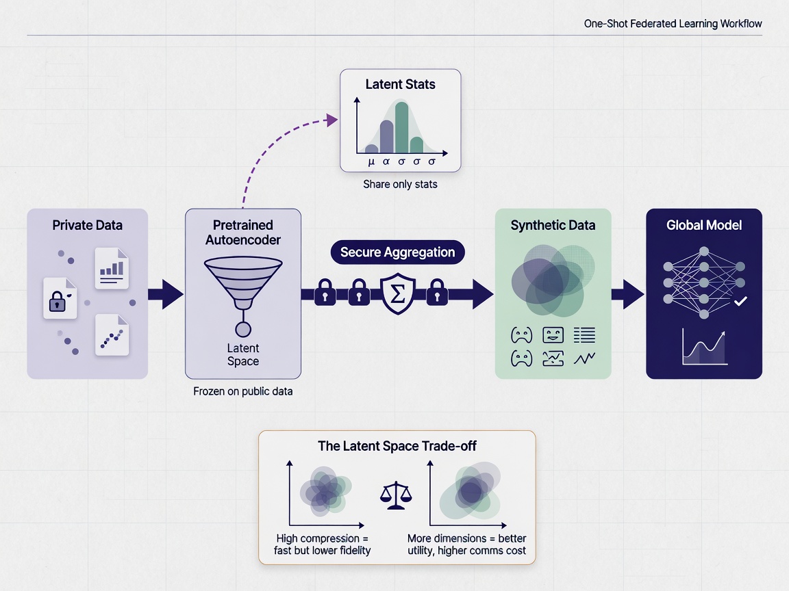 inside paper visual for One-Shot Federated Learning and the Latent Space Trade-off