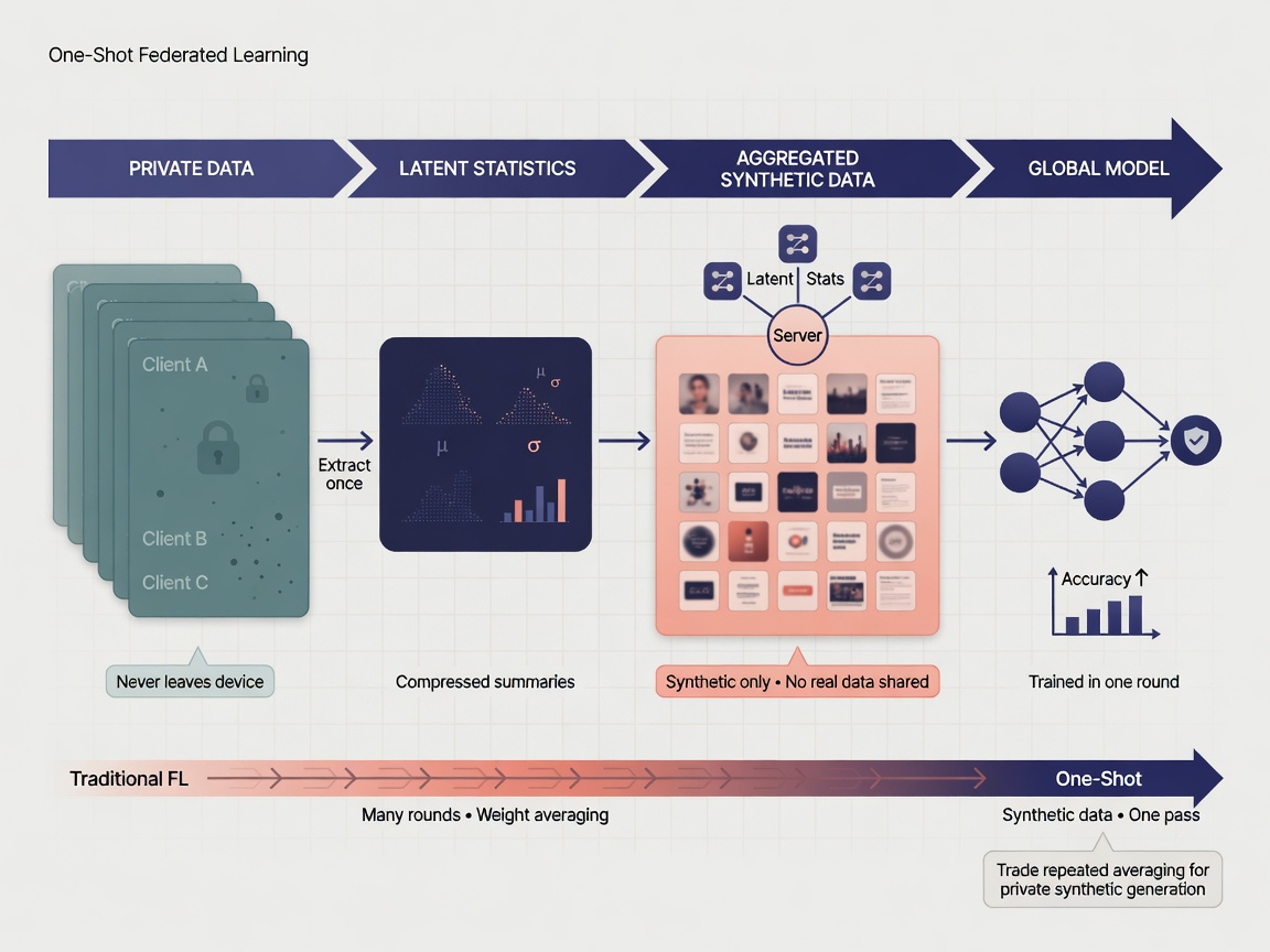 inside paper visual for One-Shot Federated Learning: Trading Weight Averaging for Synthetic Data