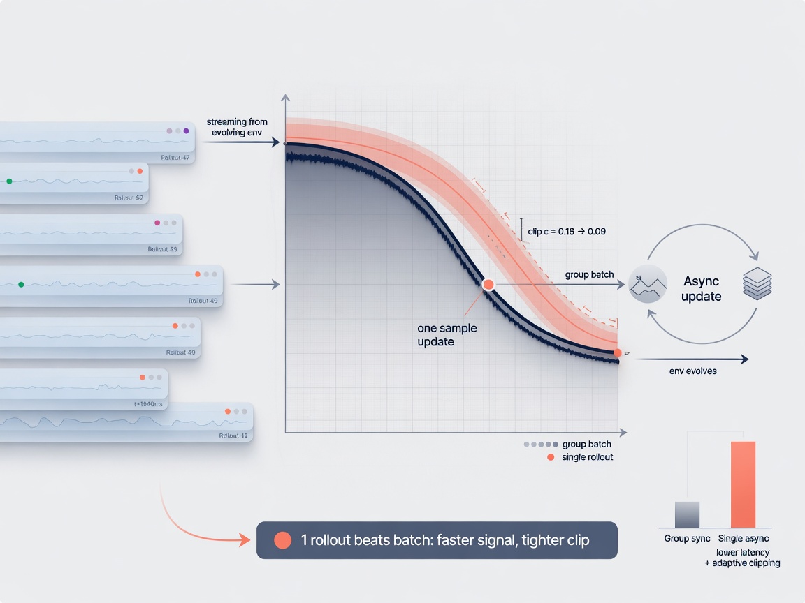 inside paper visual for Single-Rollout Asynchronous Optimization: Why One Sample Beats Groups