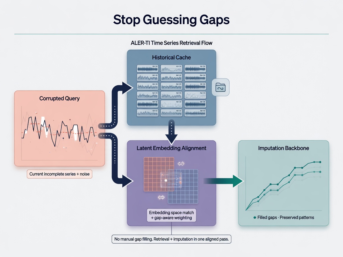 inside paper visual for Stop Guessing Gaps: How ALER-TI Fixes the Time Series Retrieval Problem