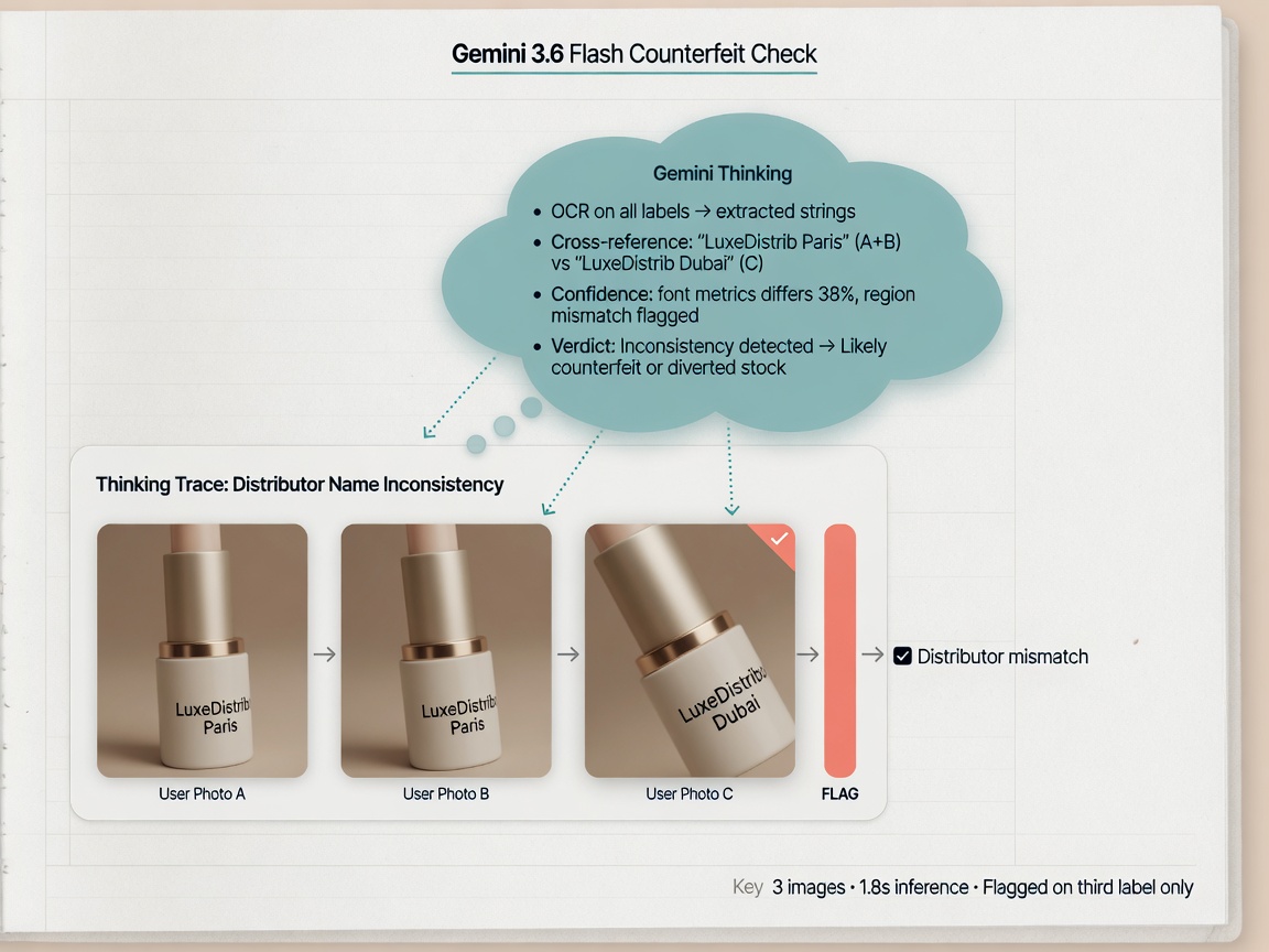 inside paper visual for Testing Gemini 3.6 Flash for Counterfeit Cosmetics Detection