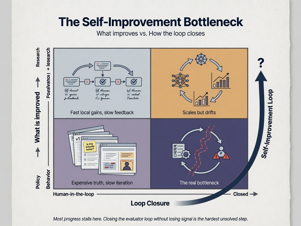 inside paper visual for The Bottleneck of AI Self-Improvement: Why Evaluation is the Real Hard Problem
