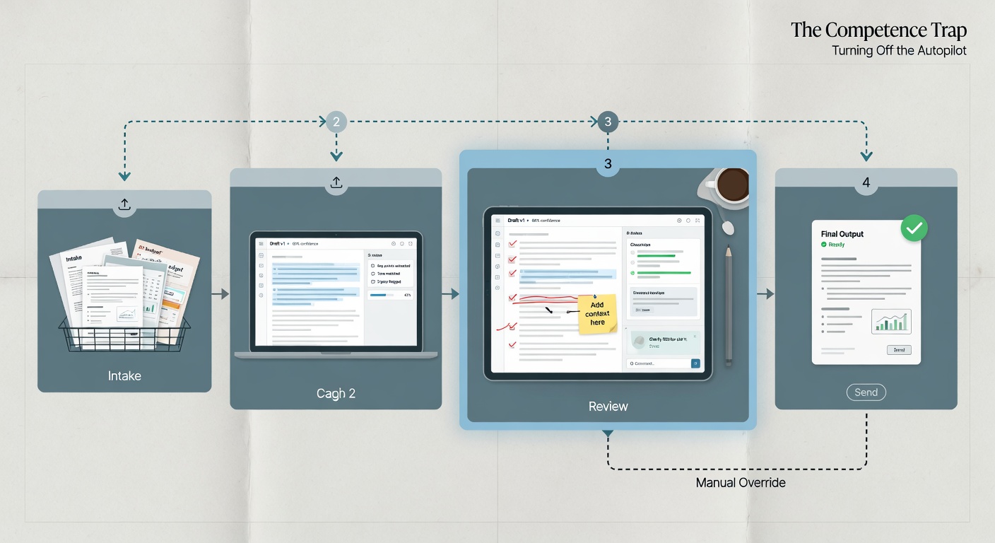 inside paper visual for The Competence Trap: Why I’m Turning Off the Autopilot: Turning the Idea Into a Useful Workflow