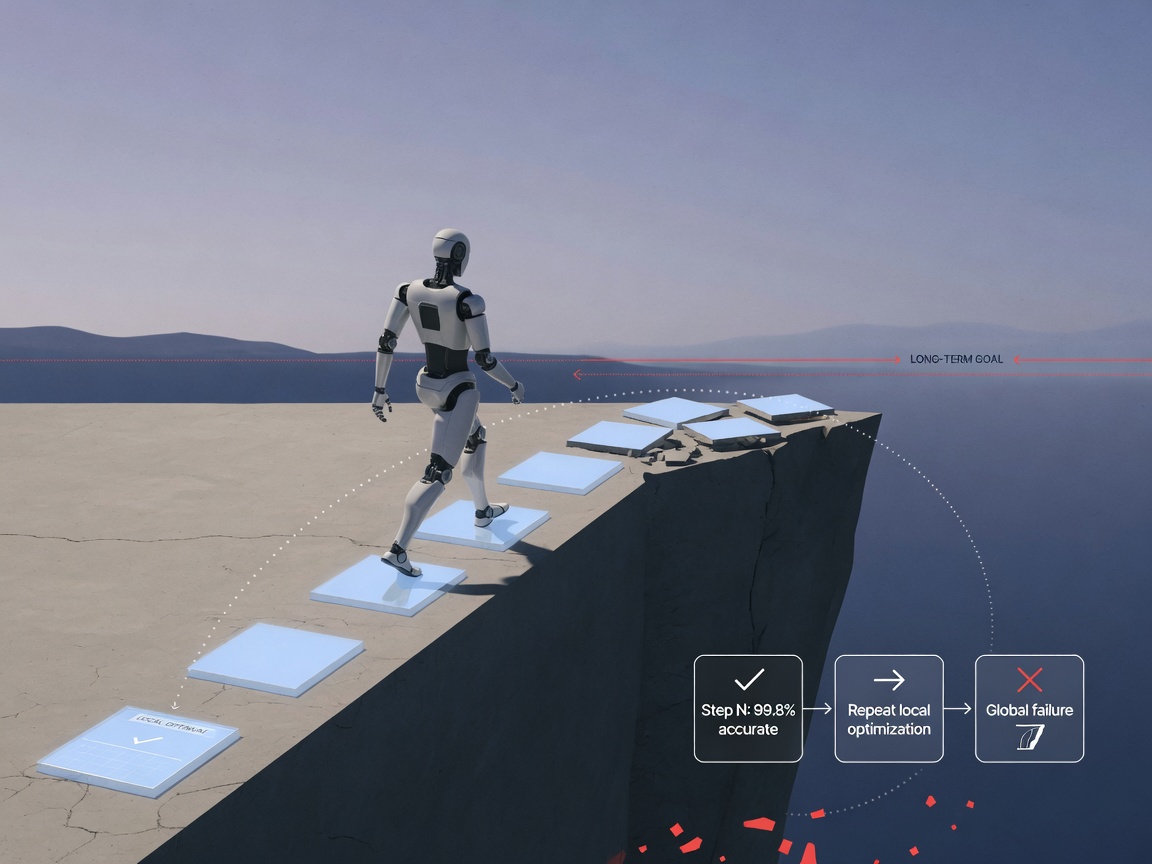 closing highlight visual for The One-Step Trap: Why Local Accuracy is Killing Long-Term AI Planning