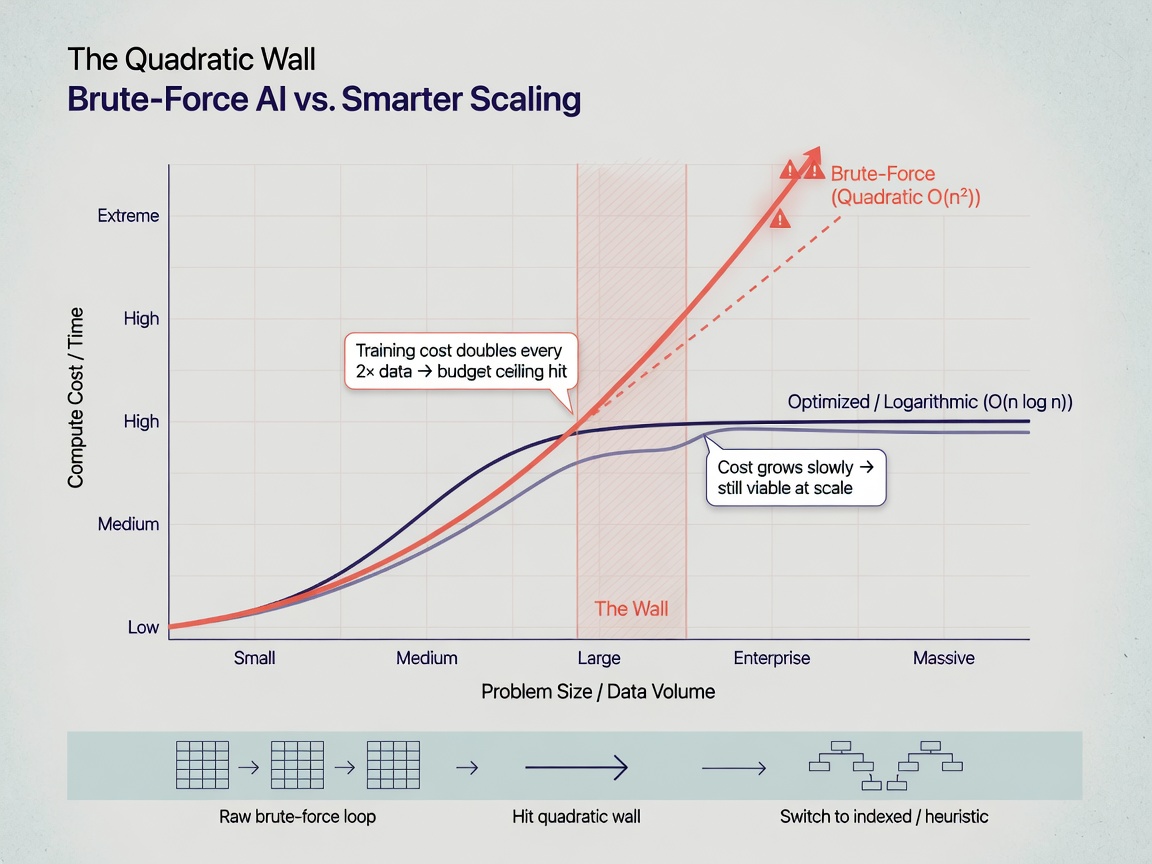 inside paper visual for The Quadratic Wall: Why Brute-Force AI is Hitting a Ceiling