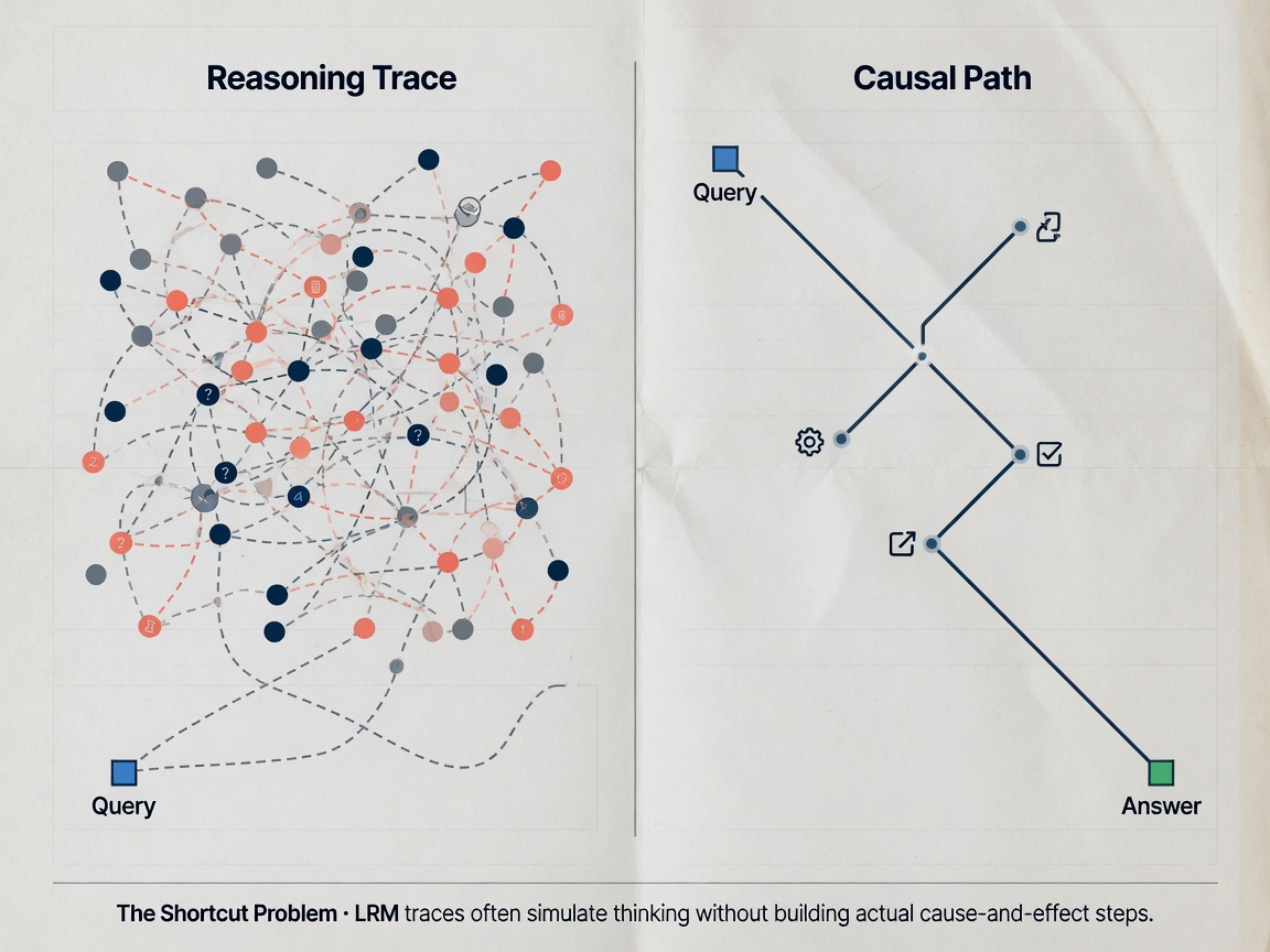 inside paper visual for The Shortcut Problem: Why LRM Thinking Traces Aren't Always Reasoning