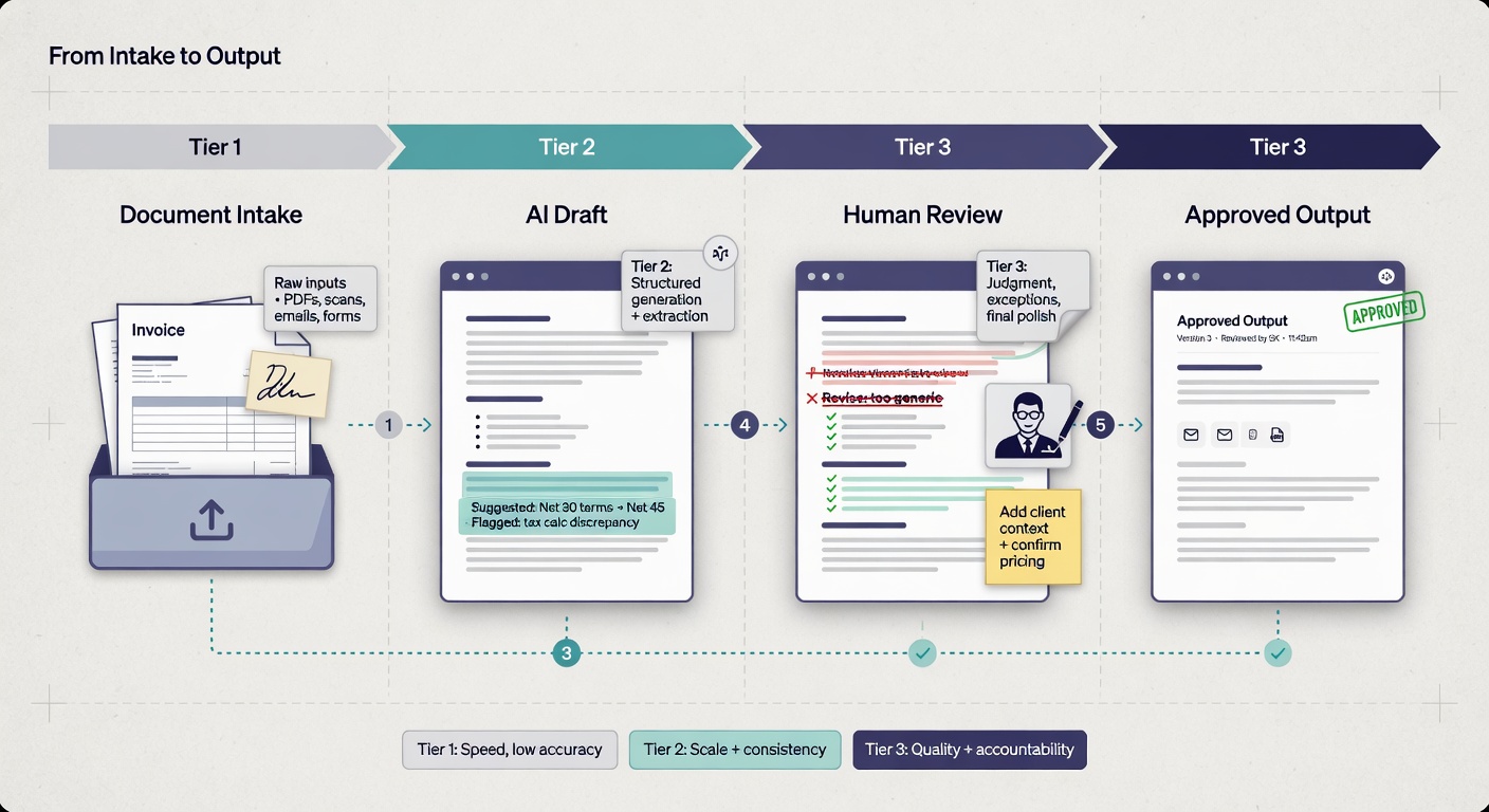 inside paper visual for The Three Tiers of AI Maturity: Moving Beyond the Chatbot: Turning the Idea Into a Useful Workflow
