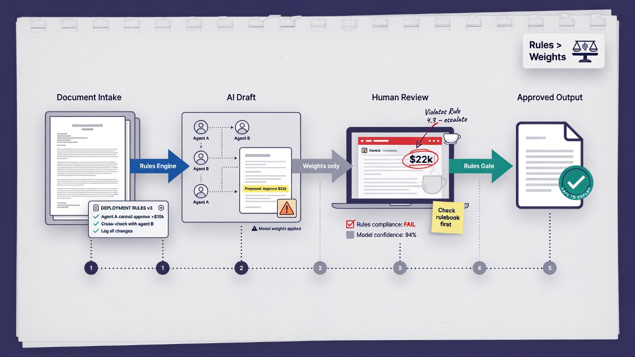 inside paper visual for Why Deployment Rules Matter More Than Model Weights for Multi-Agent Safety: Turning the Idea Into a Useful Workflow